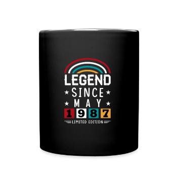1987 Legend Since Birthday Gift May - Full Colour Mug - black - Front