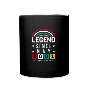 2001 Legend Since Geburtstag Geschenk Mai - Tasse einfarbig - Schwarz - Vorne