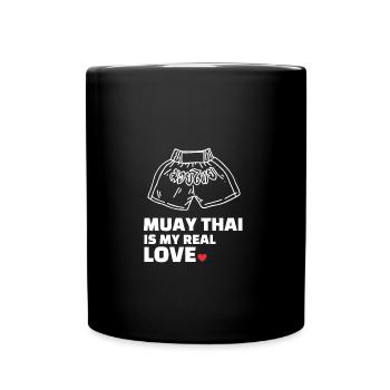 I love Muay Thai - Full Colour Mug - black - Front