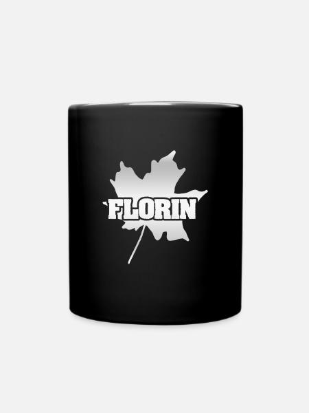 Maple leaf Florin - Full Colour Mug - black