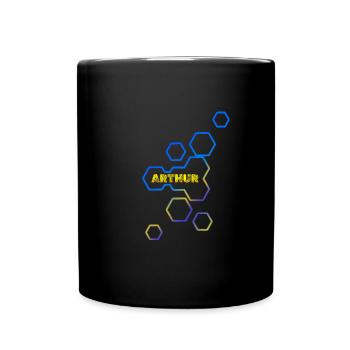 Bienenwaben Arthur - Tasse einfarbig - Schwarz - Vorne