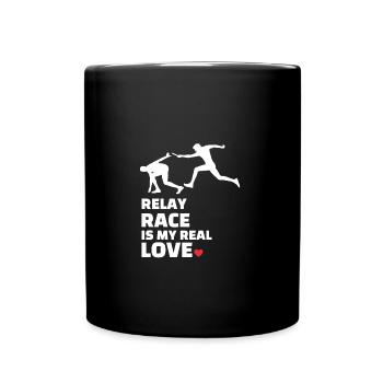 J’adore les courses de relais - Mug uni - noir - Devant