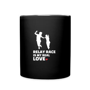 J’adore les courses de relais - Mug uni - noir - Devant
