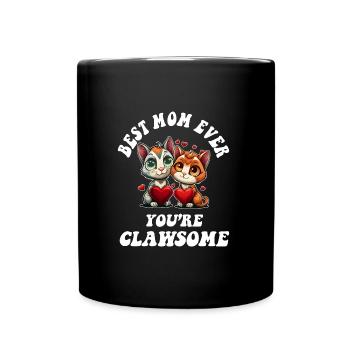 Fête des mères avec des chats griffes mignonnes Fête des mères - Mug uni - noir - Devant