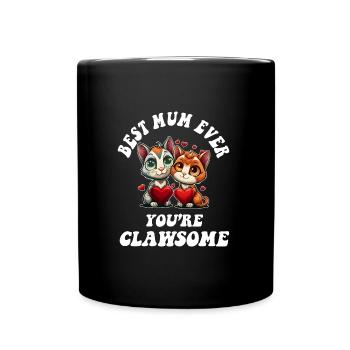 Fête des mères avec des chats griffes mignonnes Fête des mères - Mug uni - noir - Devant