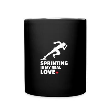 Ich Liebe Es Zu Sprinten - Tasse einfarbig - Schwarz - Vorne