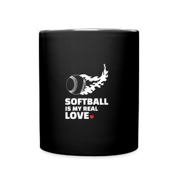 Ich Liebe Softball - Tasse einfarbig - Schwarz - Vorne
