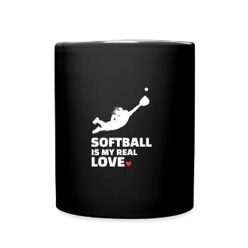 Ich Liebe Softball - Tasse einfarbig - Schwarz - Vorne