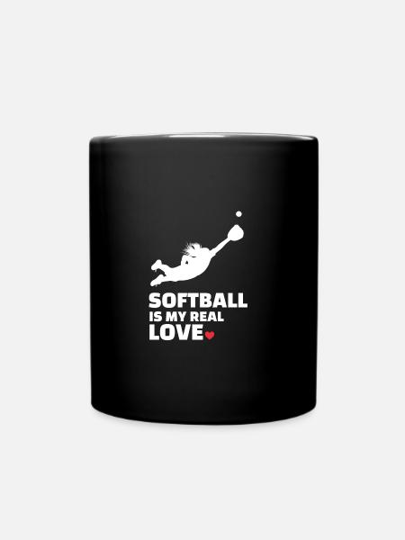 Ich Liebe Softball - Tasse einfarbig - Schwarz