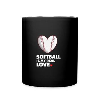 Ich Liebe Softball - Tasse einfarbig - Schwarz - Vorne