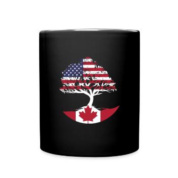 Canadian Roots American Grown Canada Flag - Tasse einfarbig - Schwarz - Vorne
