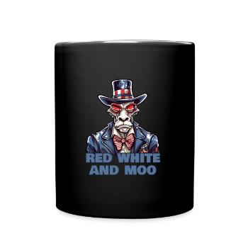 Red White And Moo - Full Colour Mug - black - Front
