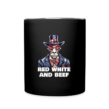 Red White And Moo - Full Colour Mug - black - Front