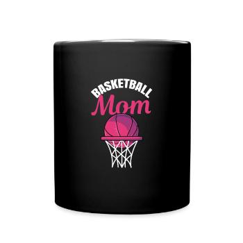 Basketball Mom Basketballspieler Sportler Korb - Tasse einfarbig - Schwarz - Vorne