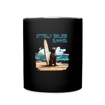 841 Surfender Otter Otterly Stoked Otter 841 - Tasse einfarbig - Schwarz - Vorne