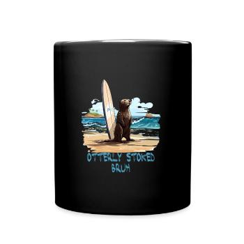 841 Surfender Otter Otterly Stoked Otter 841 - Tasse einfarbig - Schwarz - Vorne