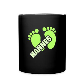 Hannes as a birth - Full Colour Mug - black - Front