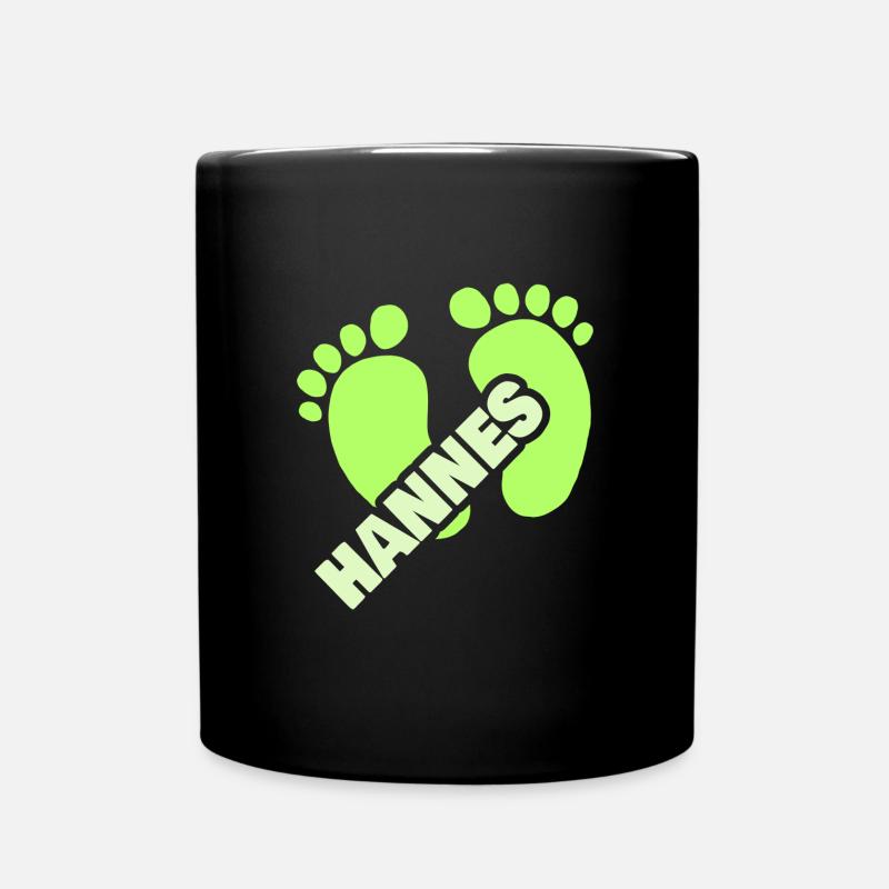 Hannes als Geburt - Tasse einfarbig - Schwarz