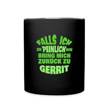 Jungesellenabschied Gerrit - Tasse einfarbig - Schwarz - Vorne