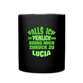 Jungesellenabschied Lucia - Tasse einfarbig - Schwarz - Vorne