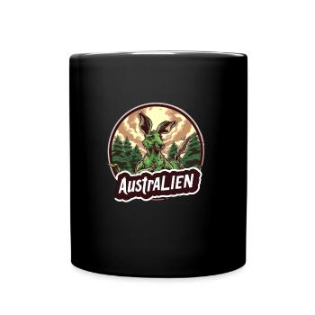 ausAustralia Roo Aussie Funny Australien Kangaroo - Full Colour Mug - black - Front