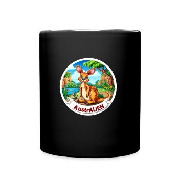 ausAustralia Roo Aussie Funny Australien Kangaroo - Full Colour Mug - black - Front