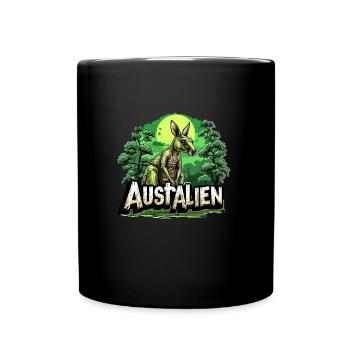 ausAustralia Roo Aussie Funny Australien Kangaroo - Full Colour Mug - black - Front