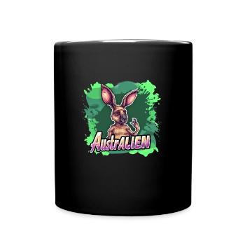 ausAustralia Roo Aussie Funny Australien Kangaroo - Full Colour Mug - black - Front