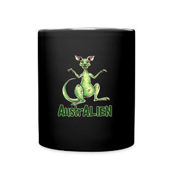 ausAustralia Roo Aussie Funny Australien Kangaroo - Full Colour Mug - black - Front