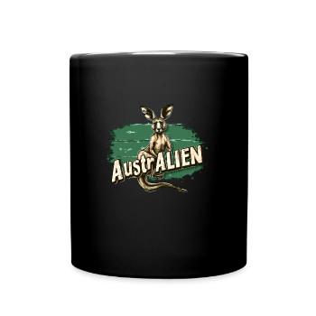 ausAustralia Roo Aussie Funny Australien Kangaroo - Full Colour Mug - black - Front