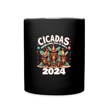 Zikade 2024 Doppelbrut Zikade - Tasse einfarbig - Schwarz - Vorne
