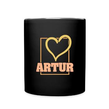 Artur as a heart - Full Colour Mug - black - Front