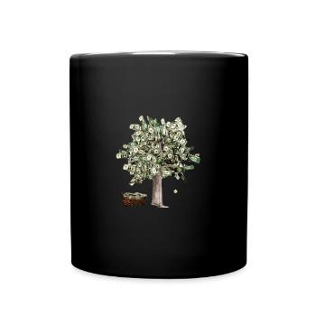 Die Blätter dieses Baum können dich Reich machen - Tasse einfarbig - Schwarz - Vorne