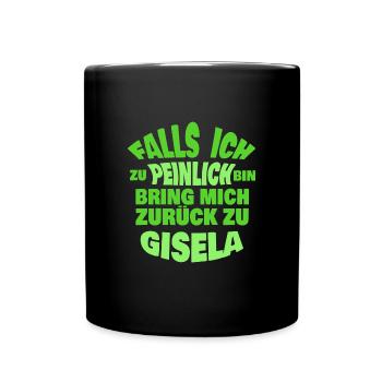 Jungesellenabschied Gisela - Tasse einfarbig - Schwarz - Vorne