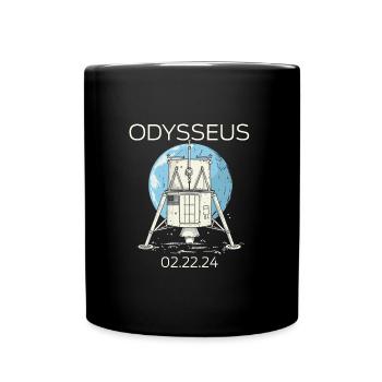 Odysseus Moon Lander Spacecraft Moon Landing - Full Colour Mug - black - Front
