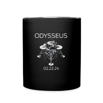 Odysseus Moon Lander Spacecraft Moon Landing - Full Colour Mug - black - Front