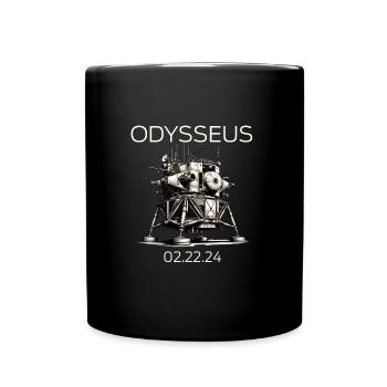 Odysseus Moon Lander Spacecraft Moon Landing - Full Colour Mug - black - Front