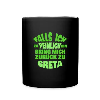 Jungesellenabschied Greta - Tasse einfarbig - Schwarz - Vorne