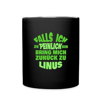 Linus as a bachelor party - Full Colour Mug - black - Front
