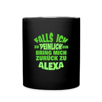 Jungesellenabschied Alexa - Tasse einfarbig - Schwarz - Vorne