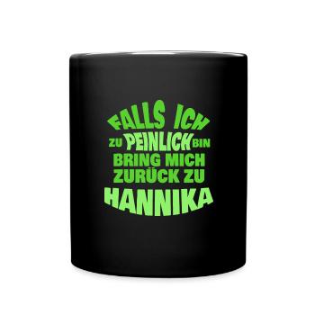 Jungesellenabschied Hannika - Tasse einfarbig - Schwarz - Vorne