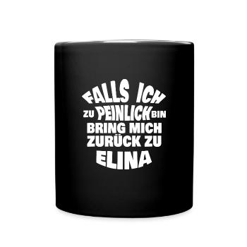 Jungesellenabschied Elina - Tasse einfarbig - Schwarz - Vorne