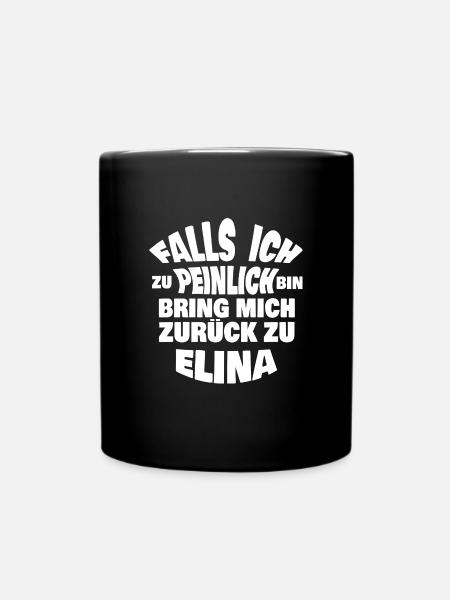 Jungesellenabschied Elina - Tasse einfarbig - Schwarz
