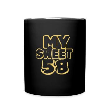 Geburtstag 58 - Tasse einfarbig - Schwarz - Vorne