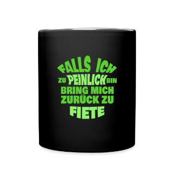 Fiete als Jungesellenabschied - Tasse einfarbig - Schwarz - Vorne