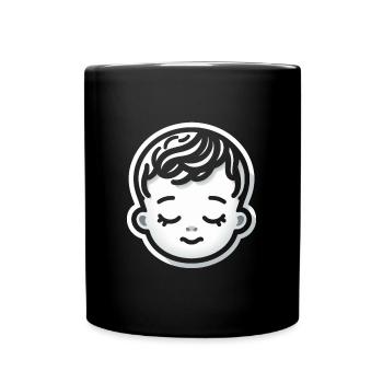 Baby Kopf Schlaf - Tasse einfarbig - Schwarz - Vorne