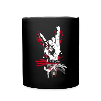 Metal and rock hand sign - Full Colour Mug - black - Front