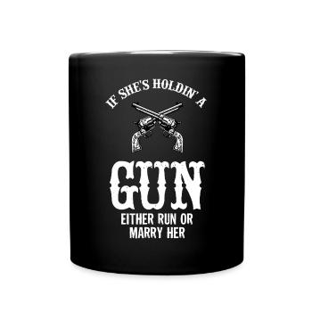 Gun Pistolet Gun Femme - Race ou Marry - Mug uni - noir - Devant