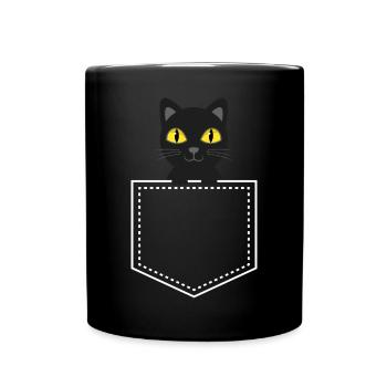Chat noir animal de poche - Mug uni - noir - Devant