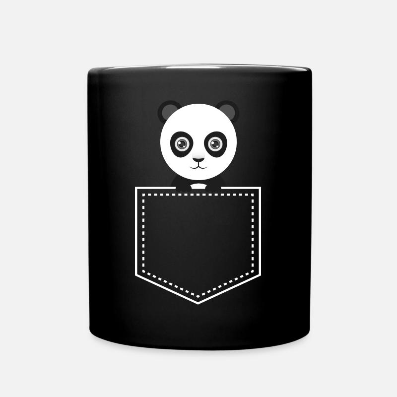 Pocket Panda - Taschen Panda - Tasse einfarbig - Schwarz